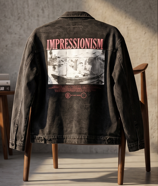 Men’s Black Graphic Denim Jacket
